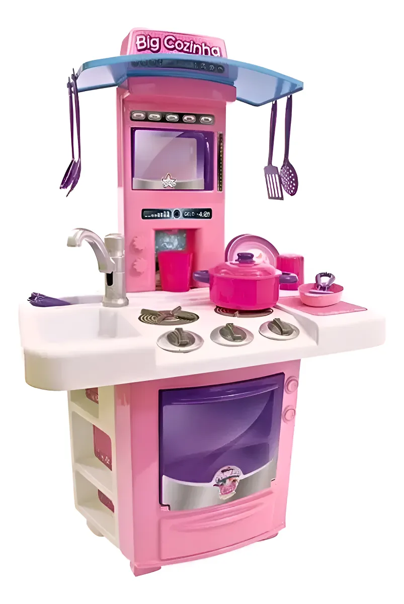Big Cozinha Infantil Completa Kit Brinquedo Fogão Criança