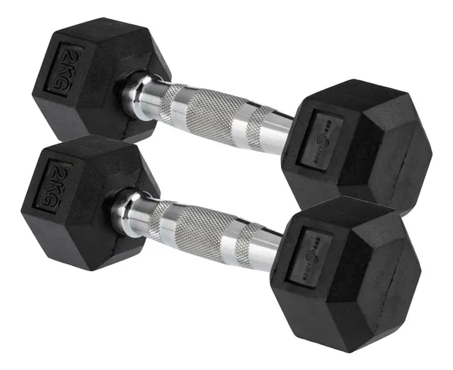 Pesas Mancuernas Hexagonales Sportfitness 2x2kls Encauchadas Color