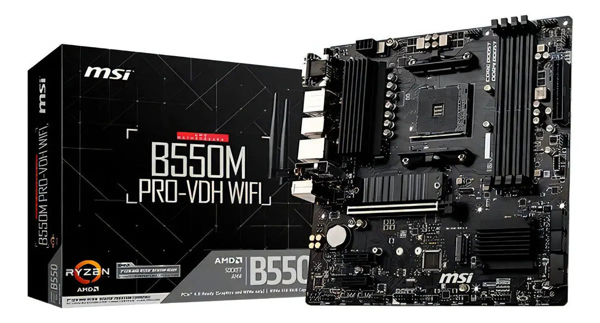 Placa Mae Msi B550m Pro-vdh Wifi Ddr4 Socket Am4 Cor Preto