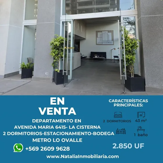 Hermoso Depto , 2 Dormitorios, Estac-bodega- La Cisterna