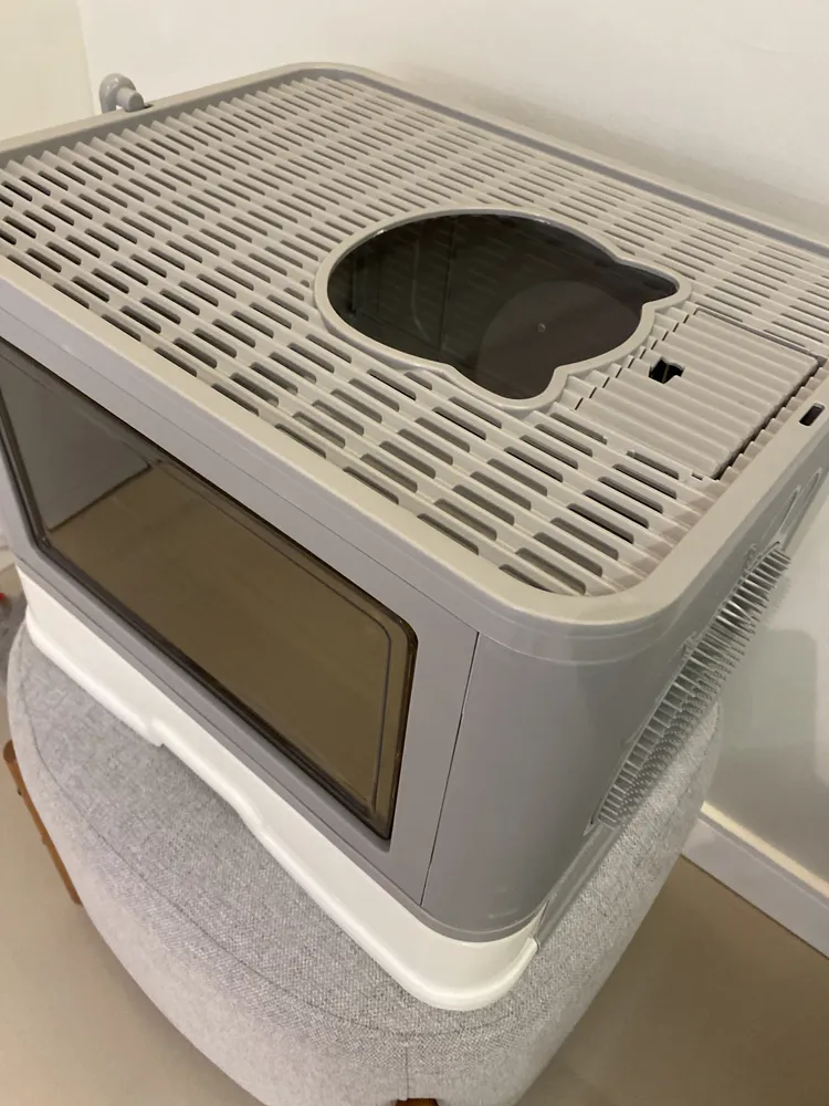 Banheiro Gato Premium Fechado Anti Odor Com Pá Coçador Luxo Caixa De Areia Gatos Fechada Bandeja Sanitária - Imagem 4