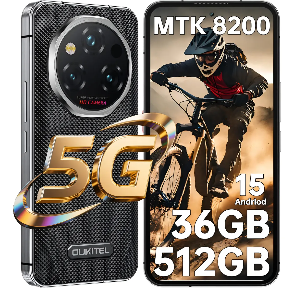 Smartphones Oukitel Wp210 36gb Ram 512gb Rom Celulares Resistente 8800mah Android 15 Cámara 108mp-32mp Nfc/otg/gps/fringerprint