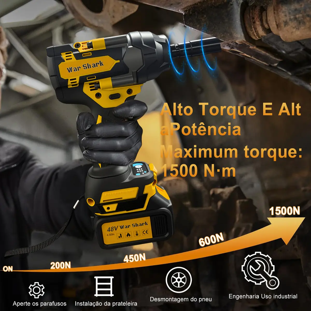 Chave de Impacto War Shark para Parafusadeira 1500 N.m — foto 3