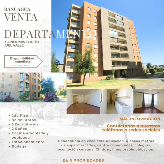 Venta Dpto. Condominio Alto Del Valle Rancagua