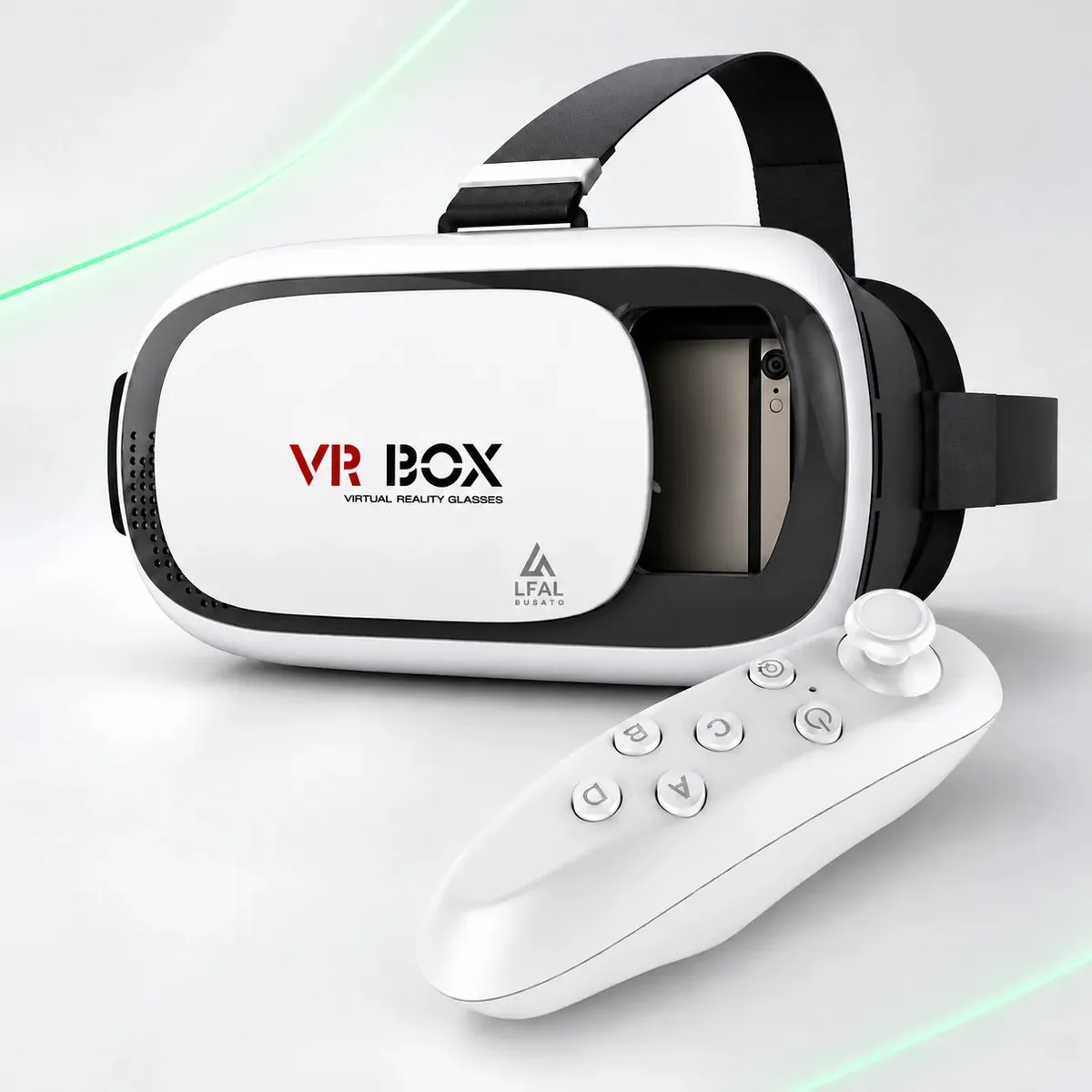 Oculos Realidade Virtual 3D Gamer Suporte Celular Smartphone Com Controle Remoto Bluetooth Android iOS Ajustável Vr Box 2.0 Filme Jogos Desenho Game Aventura Simulador Marca Lfal Busato