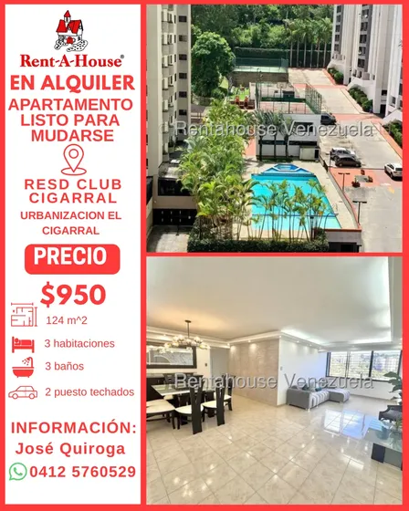 ¡oportunidad! Excelente Apartamento Amoblado En Alquiler En El Cigarral (124m2) Con Piscina Y Cancha. Jgq