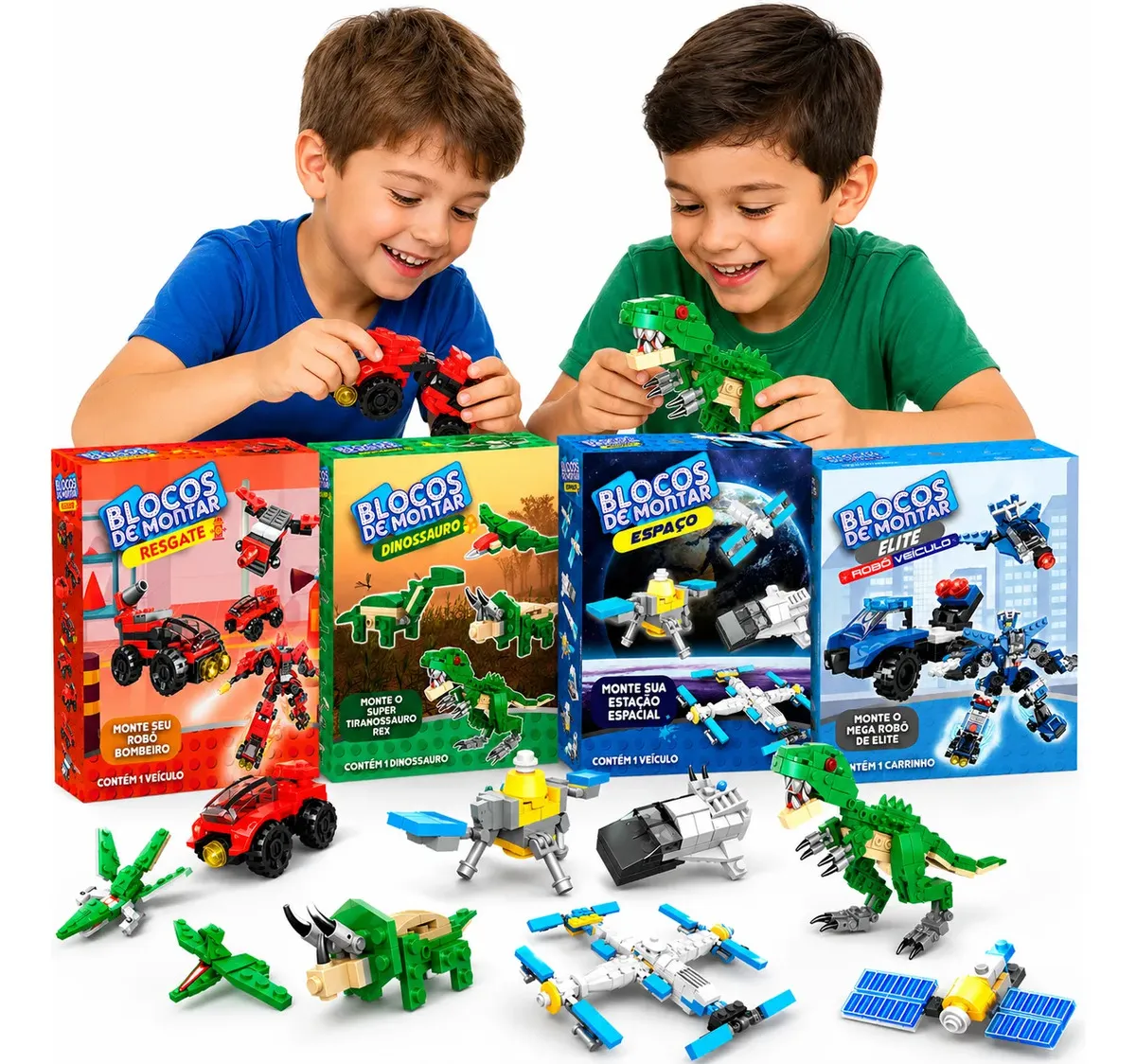 Kit 20 Caixinhas Blocos De Montar Infantil Sortidos Festa 20 Sortidos