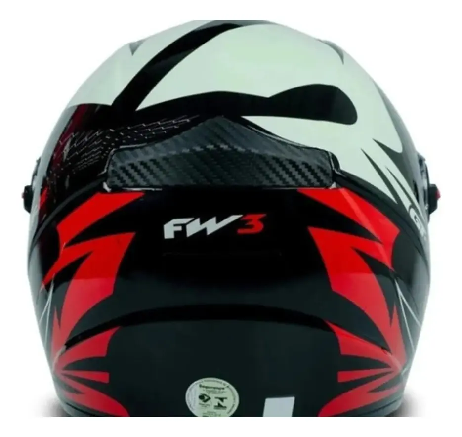 Capacete Fechado Gt 2 Com Narigueira Viseira Cristal Fw3 Cor Branco/Vermelho Desenho GT2 Tamanho do capacete 60 — foto 2