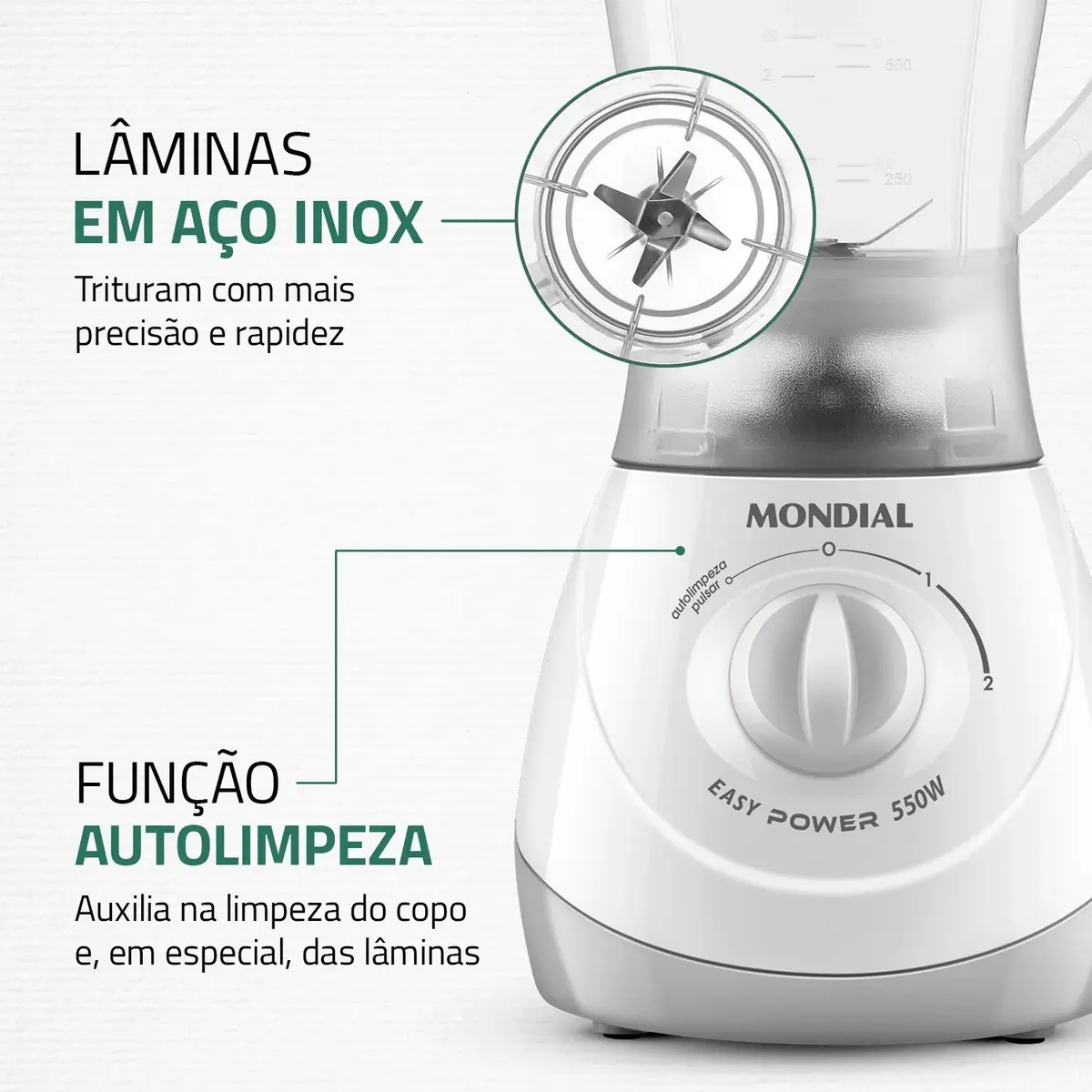 Liquidificador Easy Power, Mondial, 550W - L-550-W - Imagem 2