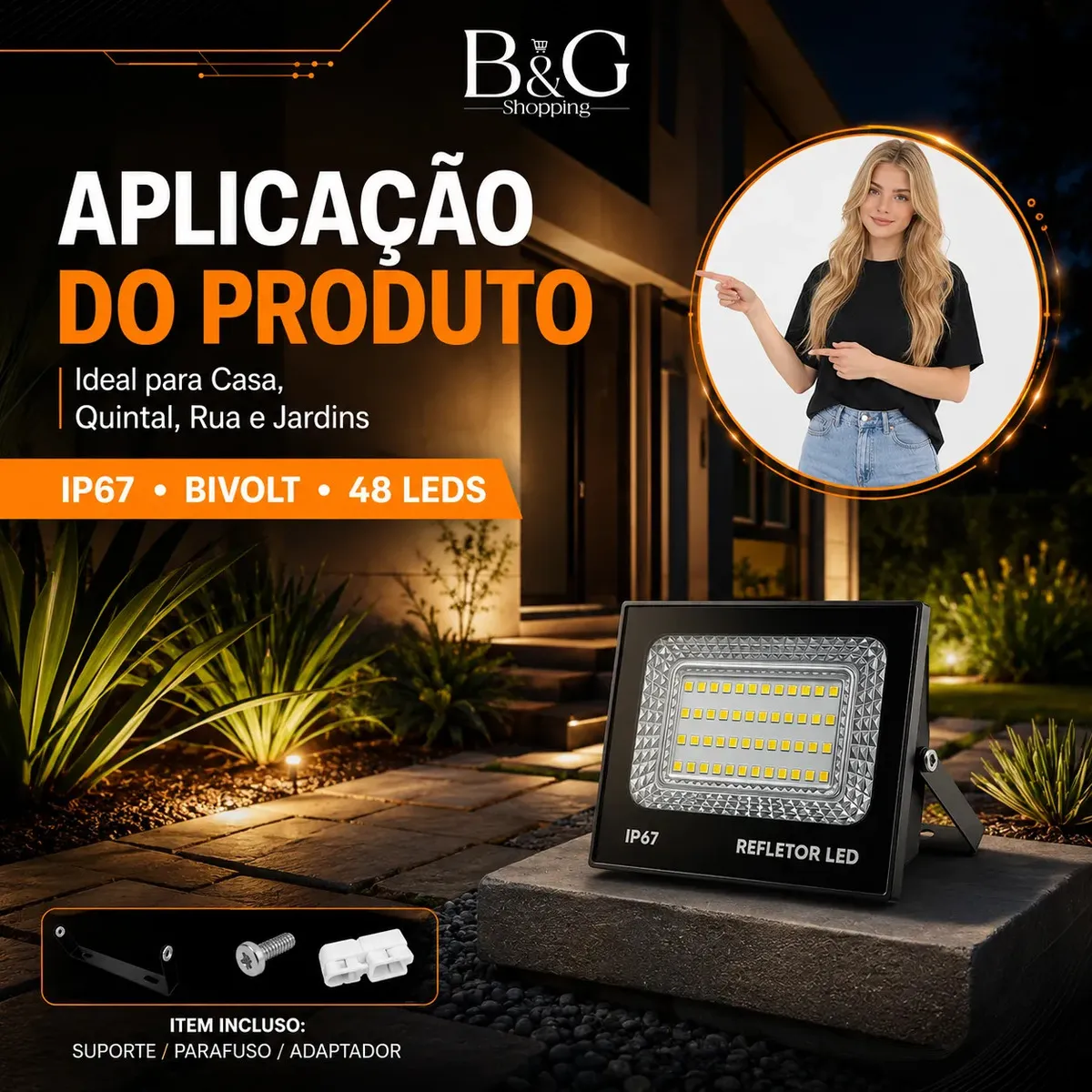 kit 2 Refletor Led 200w Holofote Bivolt Prova D'água Cor Branco Frio 6500k — foto 3