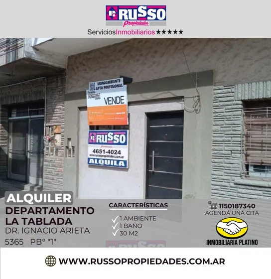 Alquiler Monoambiente Tablada