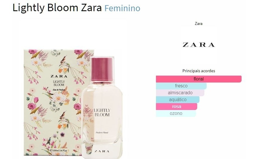 Zara Lightly Bloom 30ml Parcelamento sem juros