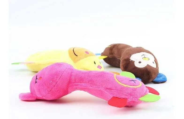 Brinquedos De Pelúcia Pet Para Cães E Gatos Happy Day Apito Cor Amarela Desenho Girafa - Imagem 4