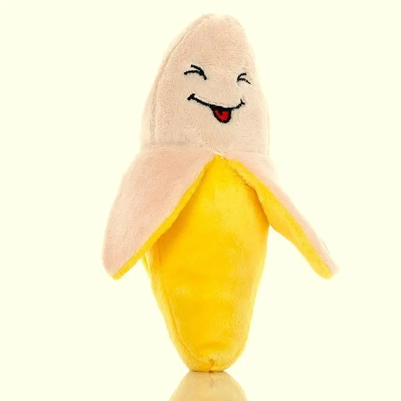 Brinquedo Para Cachorros E Gatos Pantufa Chinelo De Pelúcia Cor Colorido Desenho Banana