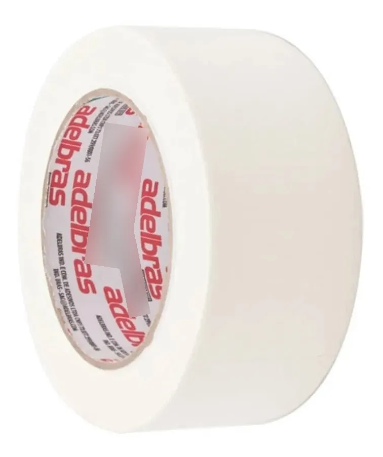 Kit 10 Fita Crepe Larga Adesiva Papel 48mmx 50m Adelbras Cor Branco - Imagem 4