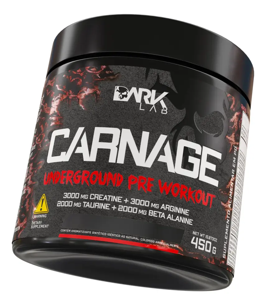 Pre Treino Carnage Uva 450g com Creatina Dark Lab