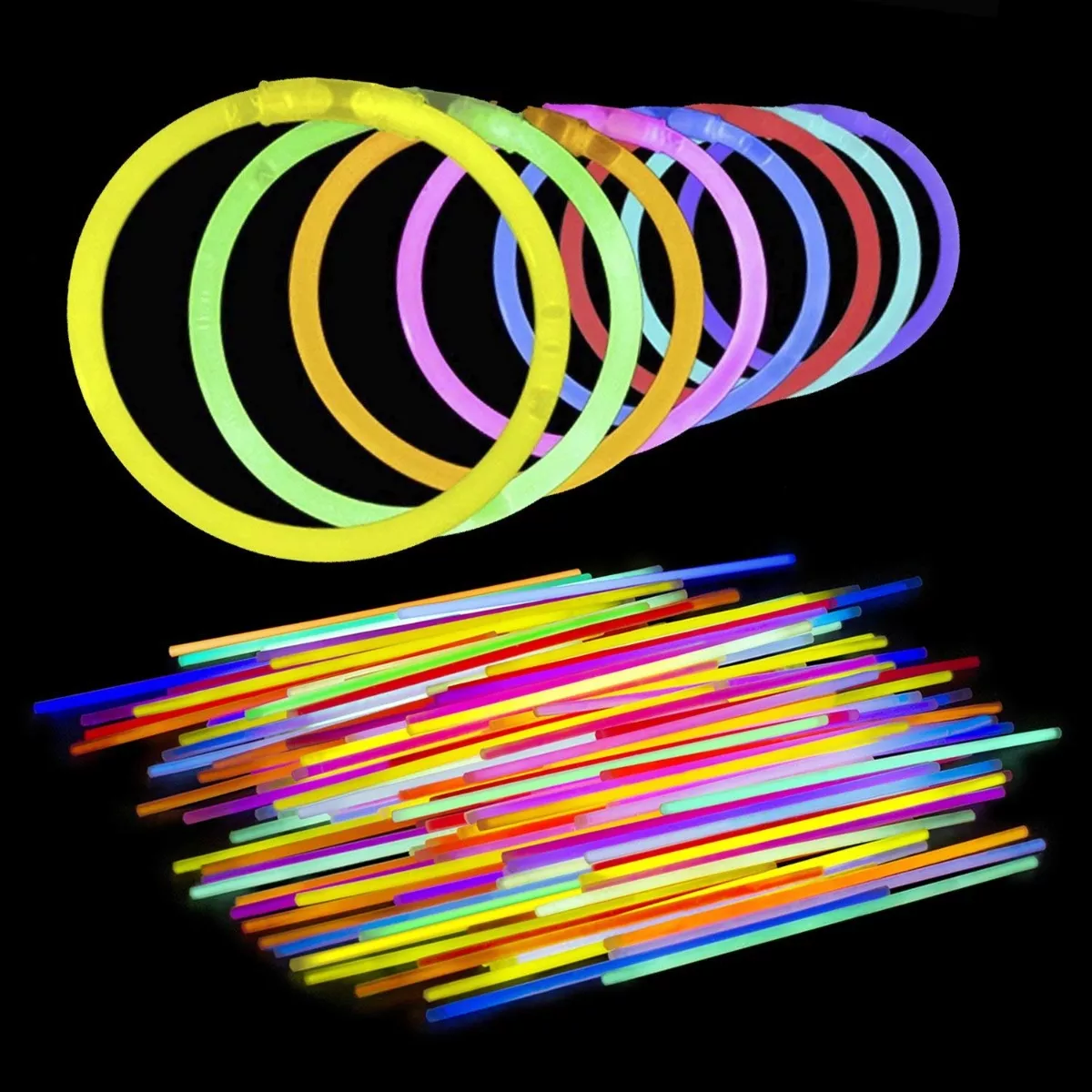 Imagen 2 de 6 de Pulseras Neon Glow Tubo X 50 Unidades