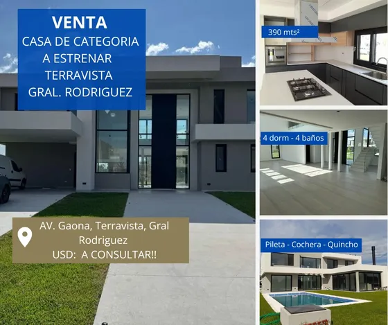 Casa 6 Ambientes A Estrenar,  Terravista, Gral Rodriguez 