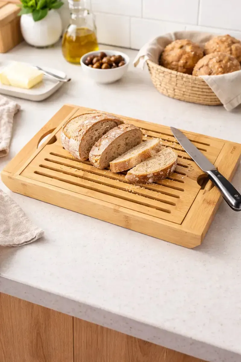 Tábua Migalheira Para Pães E Bolos Café Da Manhã Mesa Posta Tabua De Corte Para Pães E Bolos Bambu Organiza E Decora Bandeja Para Cortar Pão Bolo Pratica E Moderna