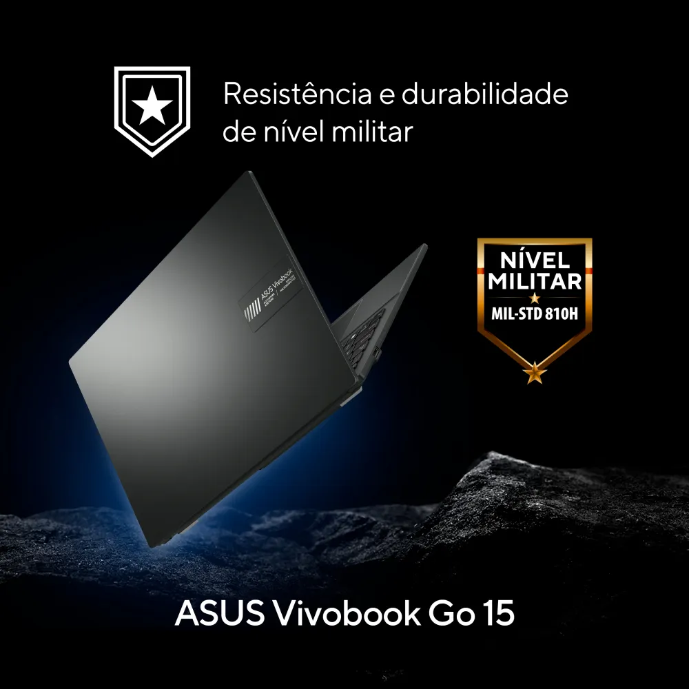 Notebook ASUS Vivobook Go 15 E1504 AMD RYZEN 5 7520U 8GB Ram 256GB SSD Linux KeepOS 15,6” FHD Black E1504FA-NJ731 - Imagem 3