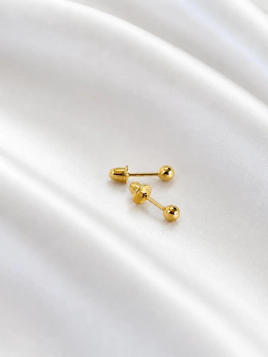 Brinco Bola 2,5mm Infantil Recém-nascido Bebê Ouro 18k — foto 2