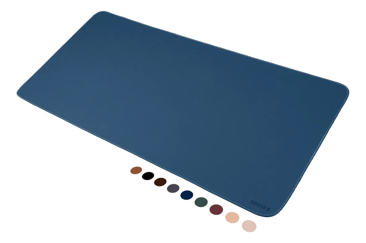 Mousepad Grande Azul Marinho 70x30 Deskpad Couro Antiderrapante Mesa Computador Notebook Eddias