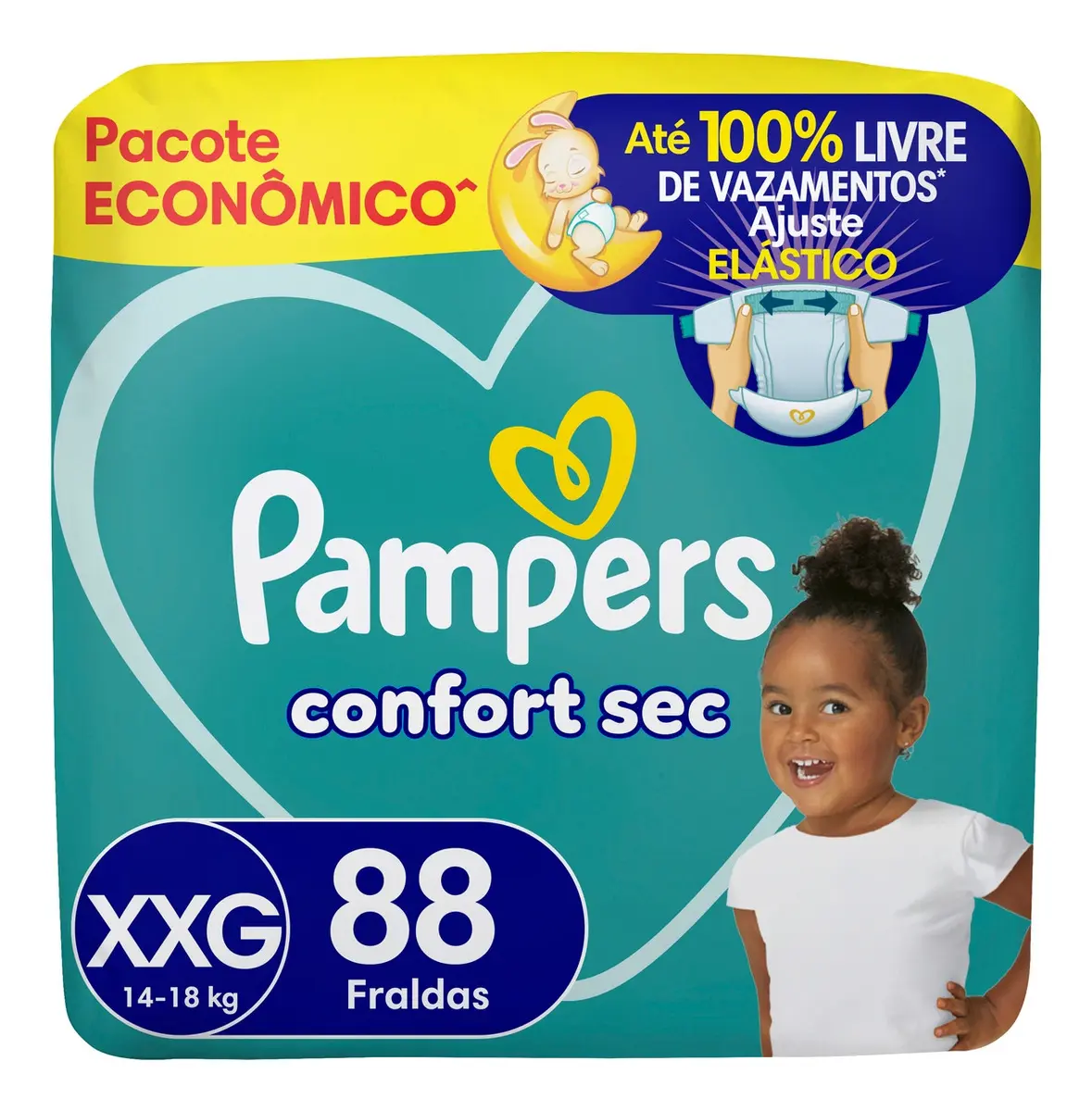 Fralda Pampers Confort Sec Tamanho XXG 88 Unidades