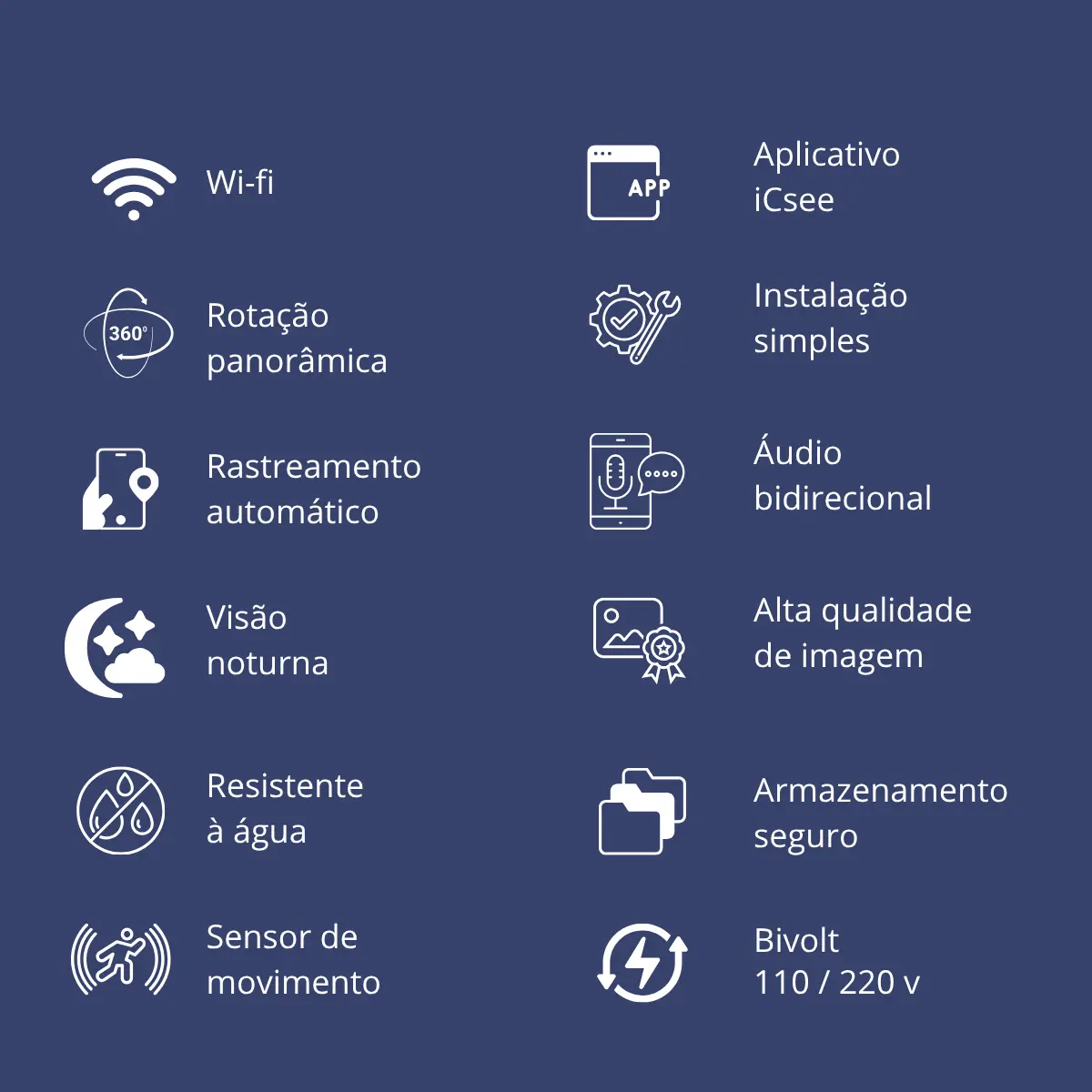 Câmera Ip A8 App Icsee Infravermelho Prova D'água Externa Wifi Hd Cor Branco