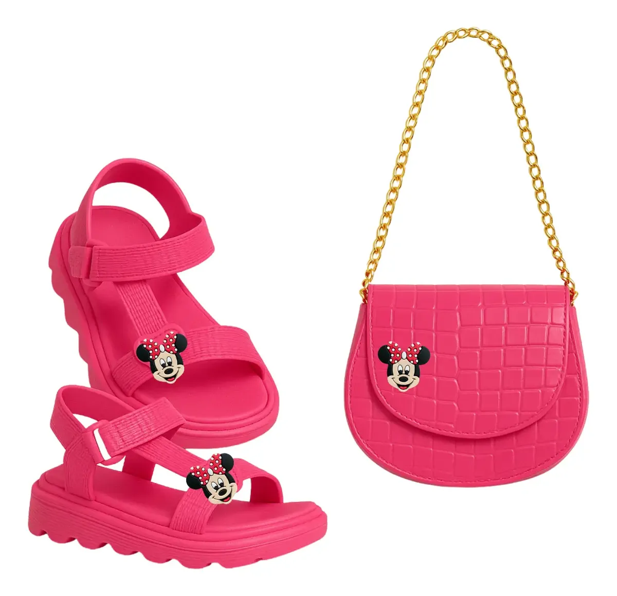 Kit Sandália Infantil + Bolsinha - Confortável, Leve E Linda