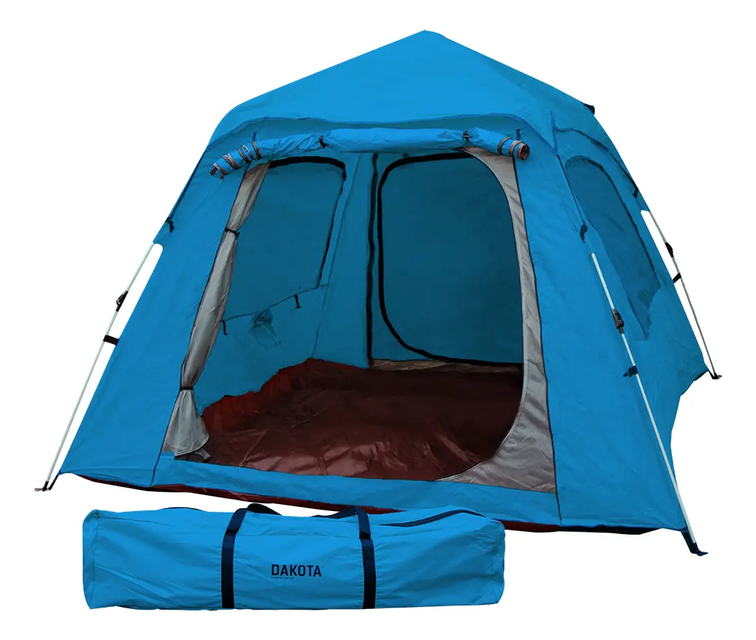 Carpa Autoarmable Para 6 Personas Dakota Automática 240x240x154cm Color Azul
