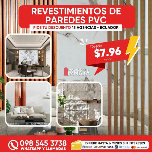 Paredes Pvc - Ranurados, Tipo Mármol, Revestimientos Ecuador