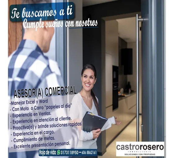 Alquiler Casa - Cable- Oferta Laboral Asesor(a) Comercial