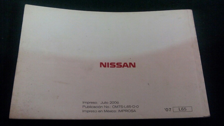 Manual Del Propietario Nissan Platina 0710 Mercado Libre