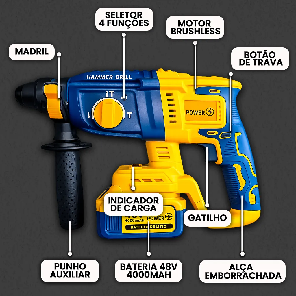 Martelete profissional baterias