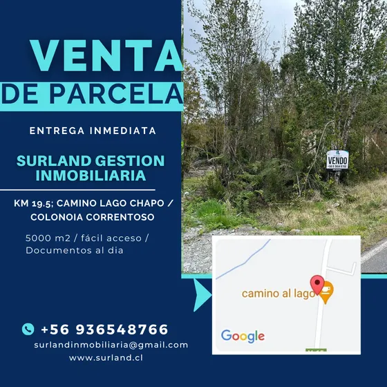 Parcela A  Orilla De Carretera Camino Lago Chapo
