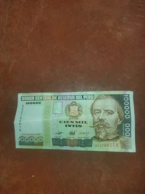 Billete De Cien Mil Intis Original Colección 