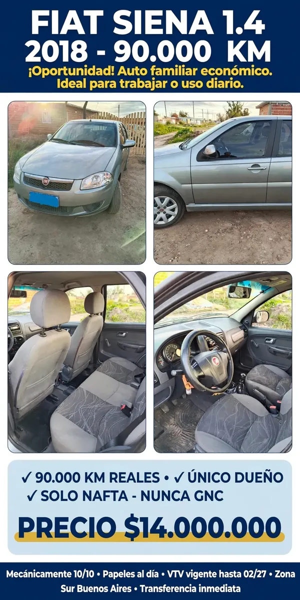 Fiat Siena 1.4 El 85cv