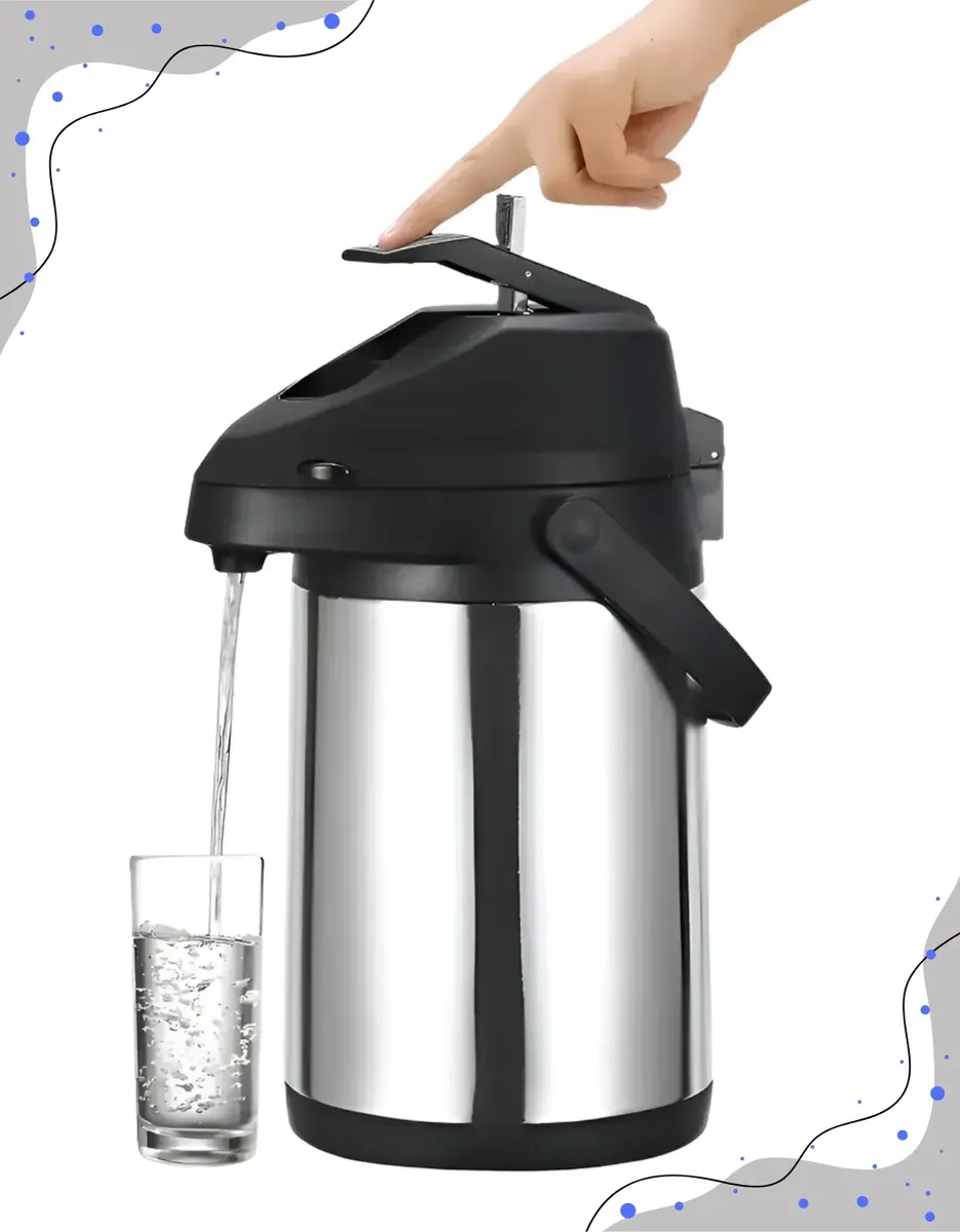 Garrafa Térmica 2,5 Litros Inox Com Alavanca Base Giratoria