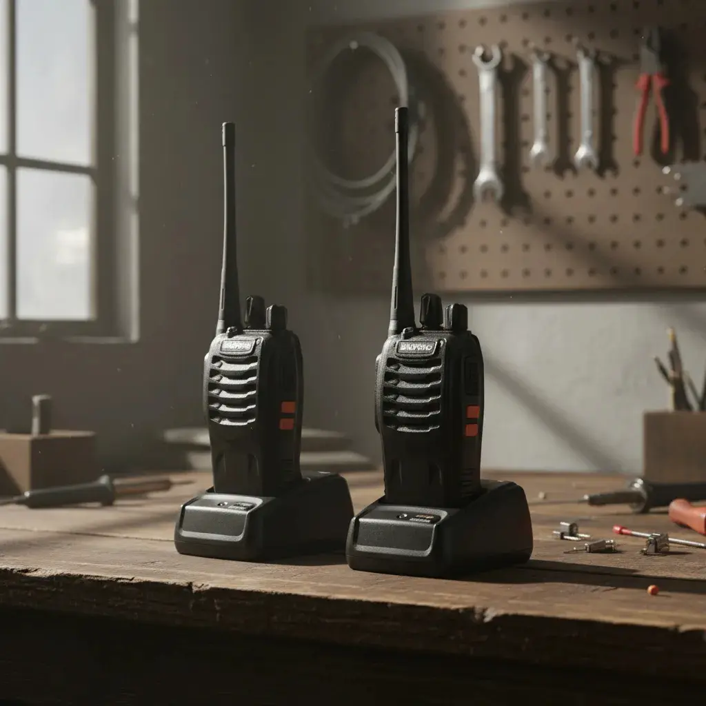 Walkie Talkie Bf-888s Negro Radio Transmisor Pack Duos Recargable Por Usb Con Linterna Led Integrada 16 Canales Uhf... 400-470 Mhz