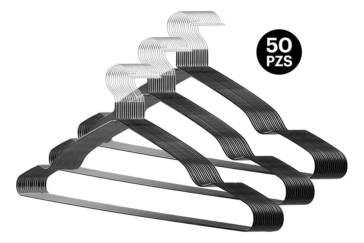 50pcs Alta Calidad Ganchos Para Ropa Acero Inoxidable 42cm