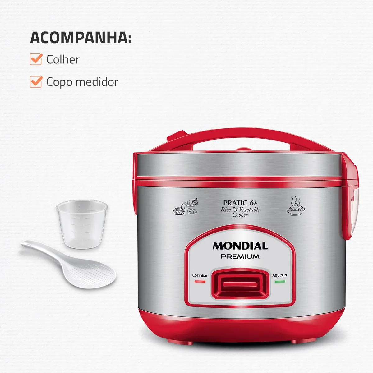 Panela Elétrica de Arroz Mondial 500W - PE-45-6X - Imagem 4