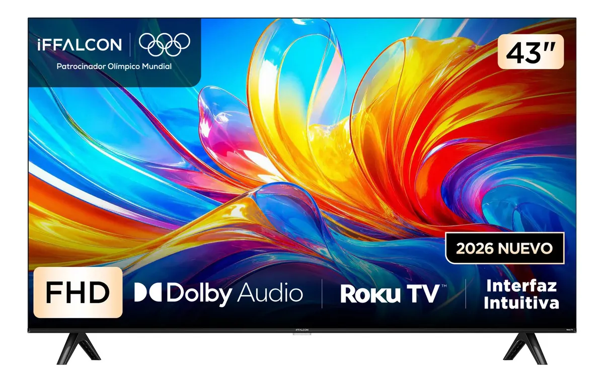 Televisor IFFALCON (by TCL) 43 Pulgadas 2K FHD Roku TV WiFi Dolby Audio Smart TV 43S45AR