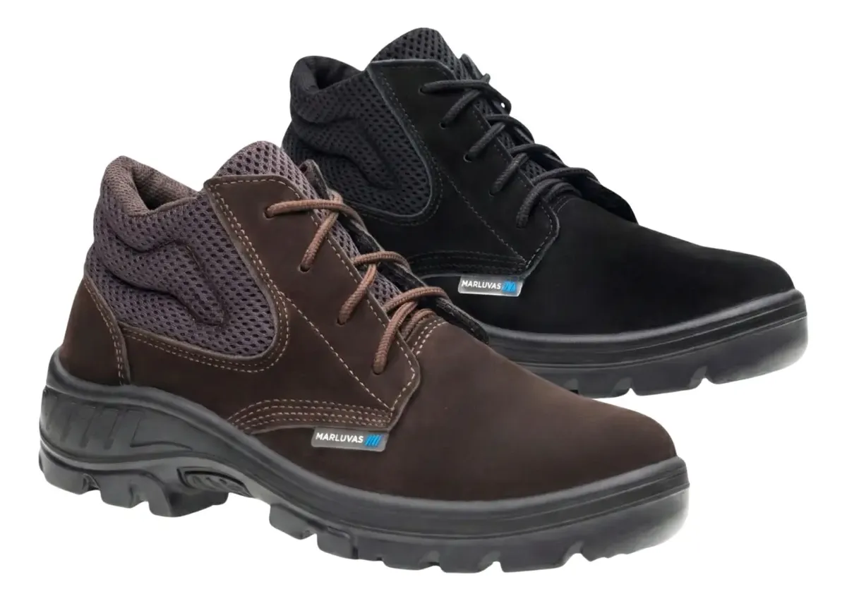 Bota Botina De Seguranca Marluvas Coturno Nobuck Bico Epi Ca