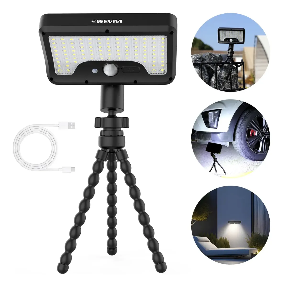 Lámpara Solar Sensor Exterior Led Iluminación Luz Emergencia