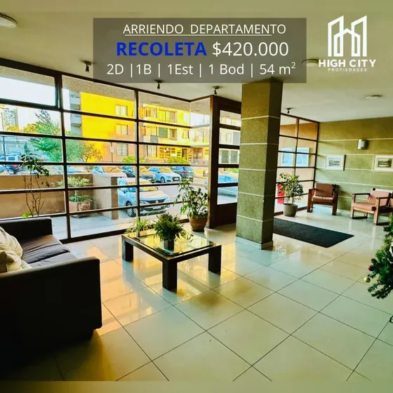 Arriendo Depto En La Paz 477 2d,1b,1est,1bod, 54m2 Recoleta