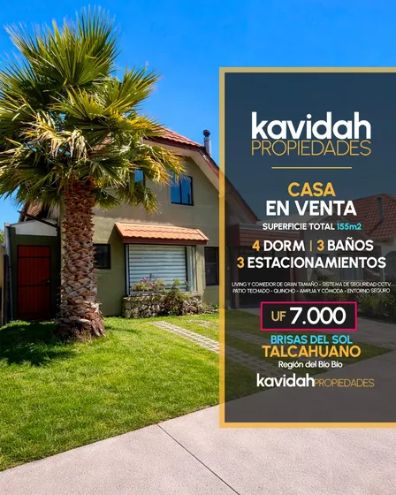 Casa 4d 3b 3e En Venta, Brisas Del Sol, Talcahuano