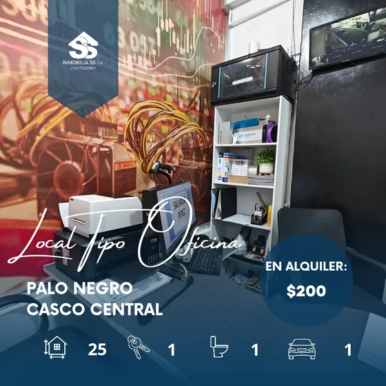 Se Alquila Oficina En Centro De Palo Negro 