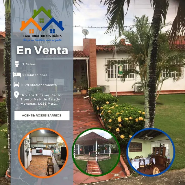 Se Vende Casa En La  Urb. Los Tucanes Tipuro Maturin Monagas.