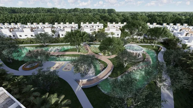 Villas-townhouse Con Lago Central En Punta Cana
