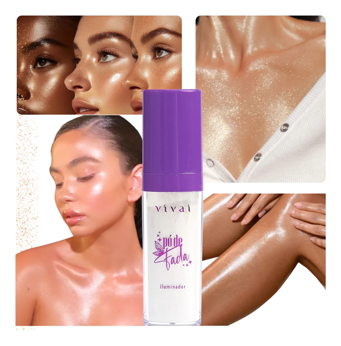 Iluminador Facial Pó De Fada Com Aplicador Vivai